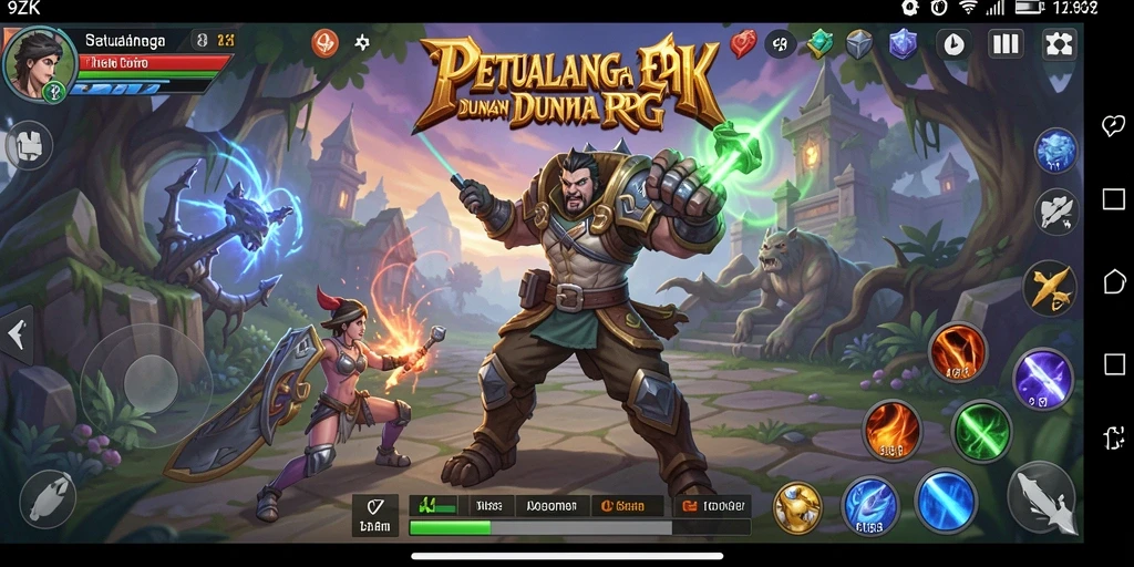 Tampilan gameplay RPG yang mendebarkan dan penuh aksi.