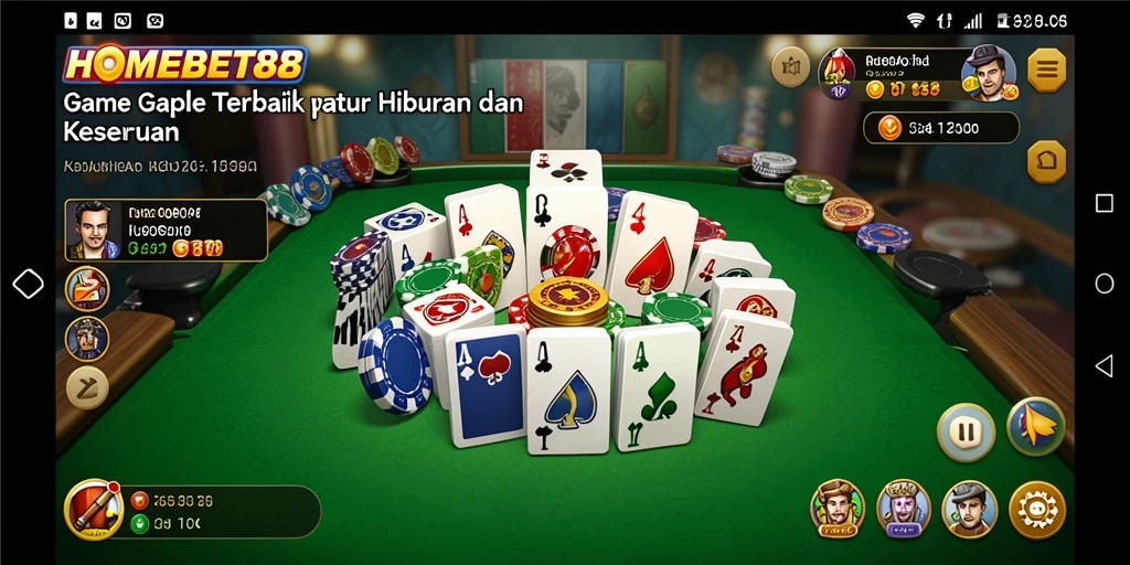 Tampilan gameplay menyenangkan dari HOMEBET88 dengan pengalaman Gaple yang seru.