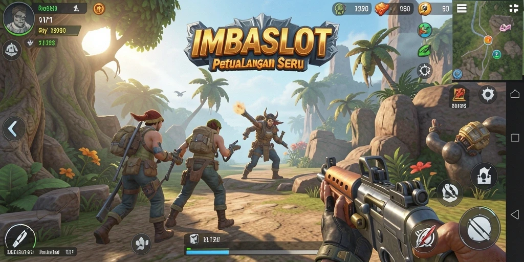 Tampilan gameplay IMBASLOT dengan aksi menembak yang mendebarkan.