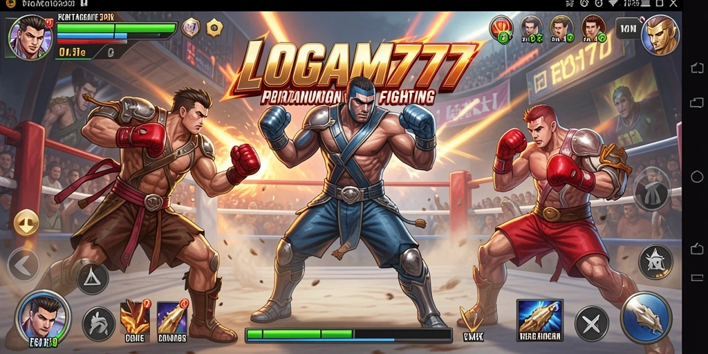 Tampilan screenshot LOGAM777 menunjukkan aksi pertarungan yang intens.