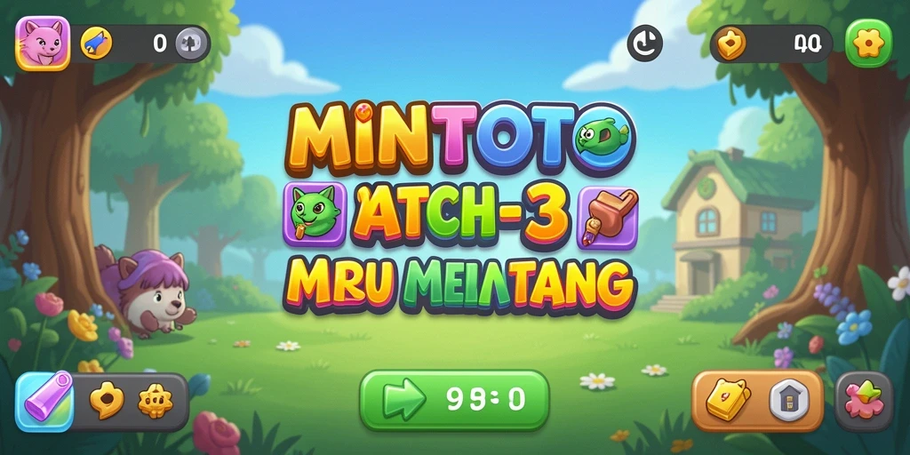 Screenshot gameplay MINTOTO yang menarik dengan elemen Match-3 yang menantang.