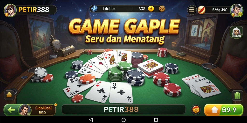 Screenshot gameplay yang menunjukkan serunya bermain Gaple di PETIR388.