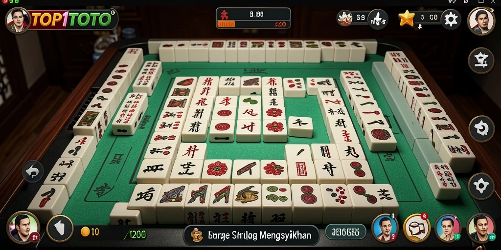 Screenshot gameplay TOP1TOTO yang menarik dengan ubin Mahjong yang berwarna-warni.