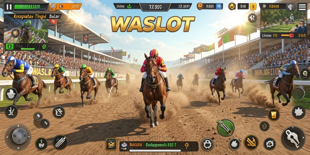 Screenshot gameplay balapan yang seru di WASLOT.